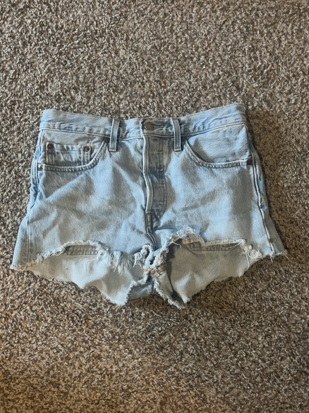 LEVIS Light Blue Distressed Denim Women’s Shorts